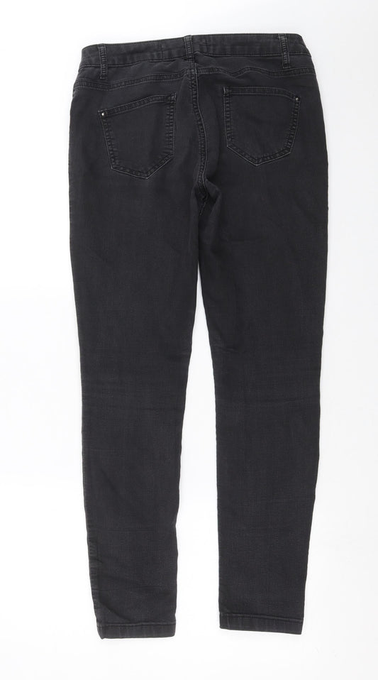 New Look Womens Grey  Denim Skinny Jeans Size 14 L29 in