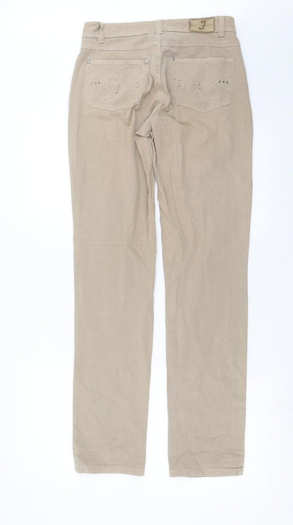 Womens UK Size 8 Preworn Regular Fit  Beige Trousers