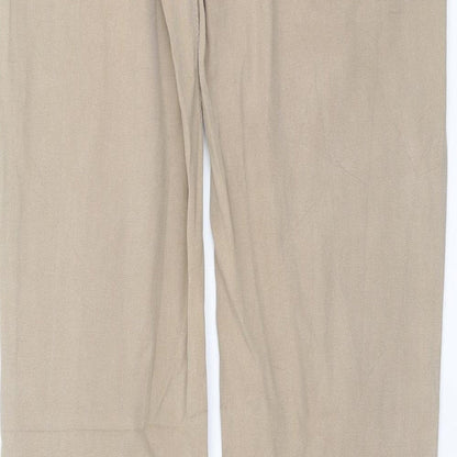 Womens UK Size 8 Preworn Regular Fit  Beige Trousers