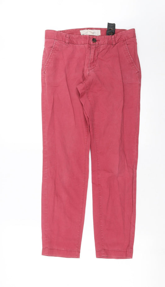 Womens UK Size 8 H&M Regular Fit Chino Pink Trousers