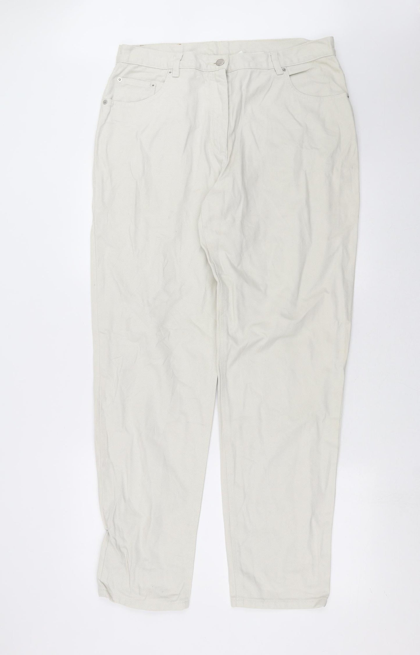 Womens UK Size 20 John Boner Regular Fit Straight Beige Jeans