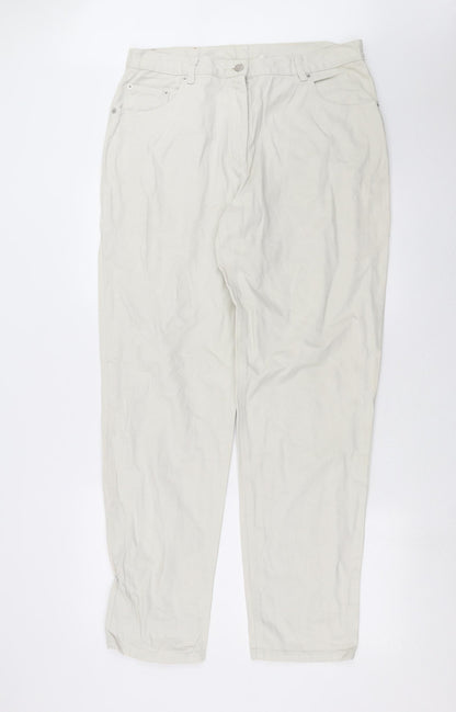 Womens UK Size 20 John Boner Regular Fit Straight Beige Jeans