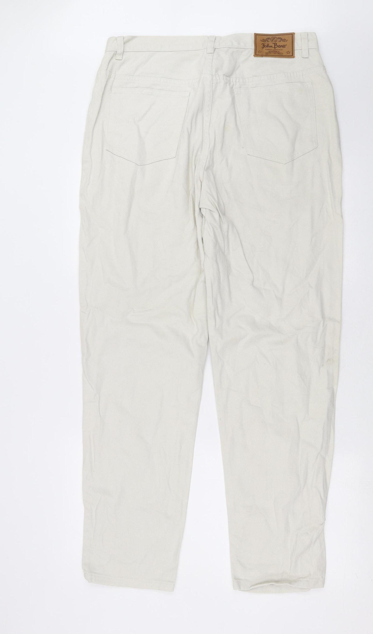 Womens UK Size 20 John Boner Regular Fit Straight Beige Jeans