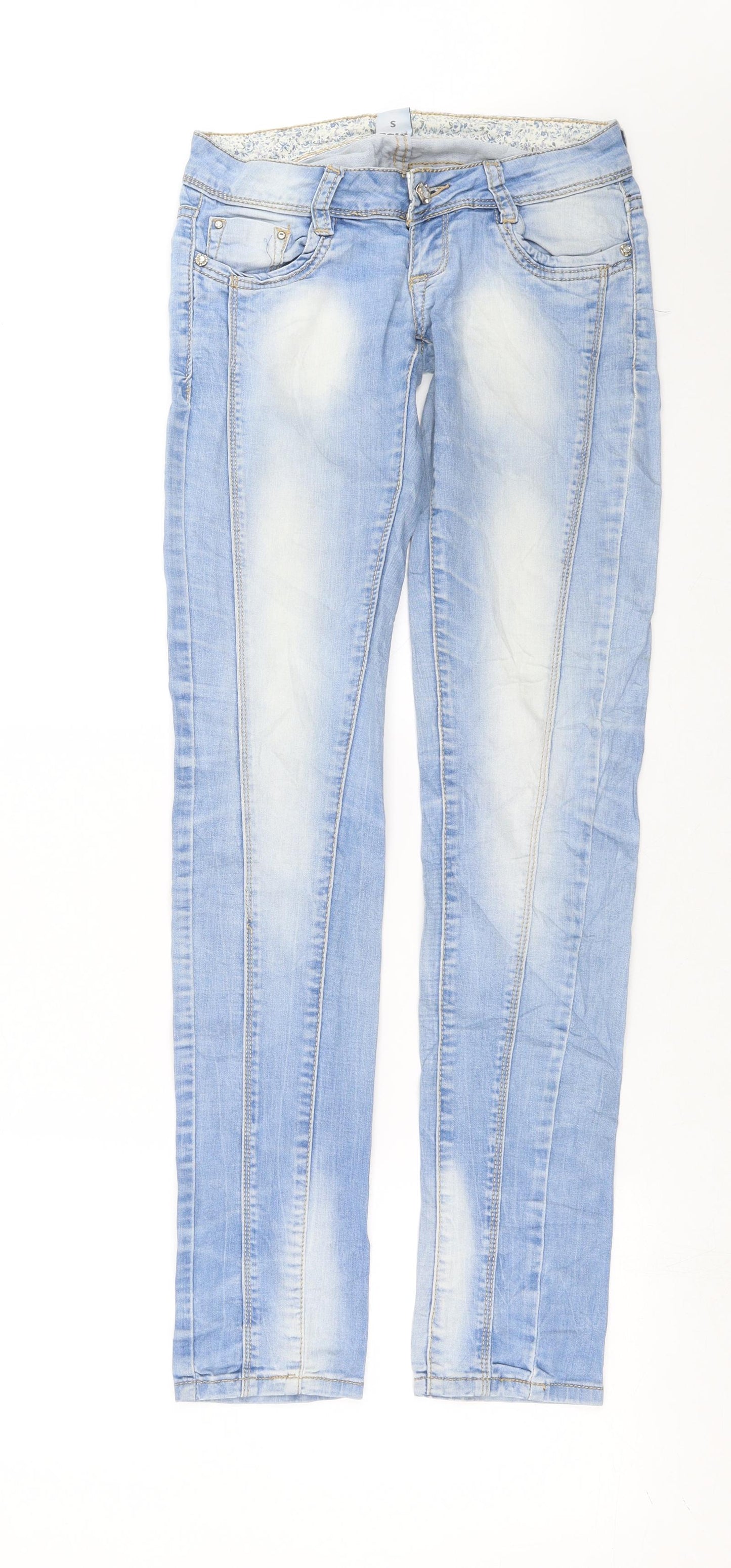 Womens UK Size S Preworn Extra-Slim Fit Skinny Blue Jeans