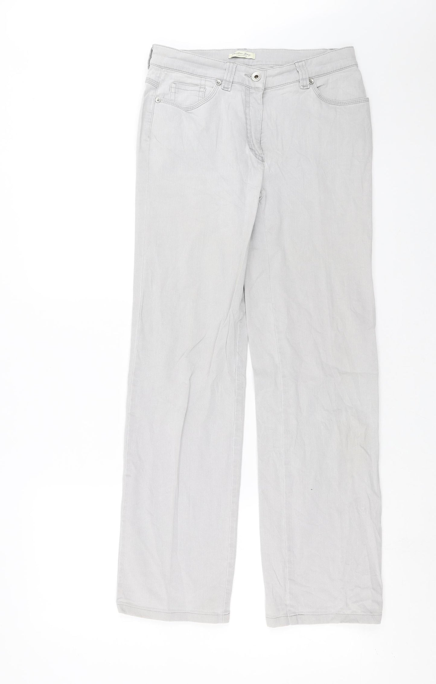 Christian Berg Womens Grey  Denim Straight Jeans Size 12 L28 in