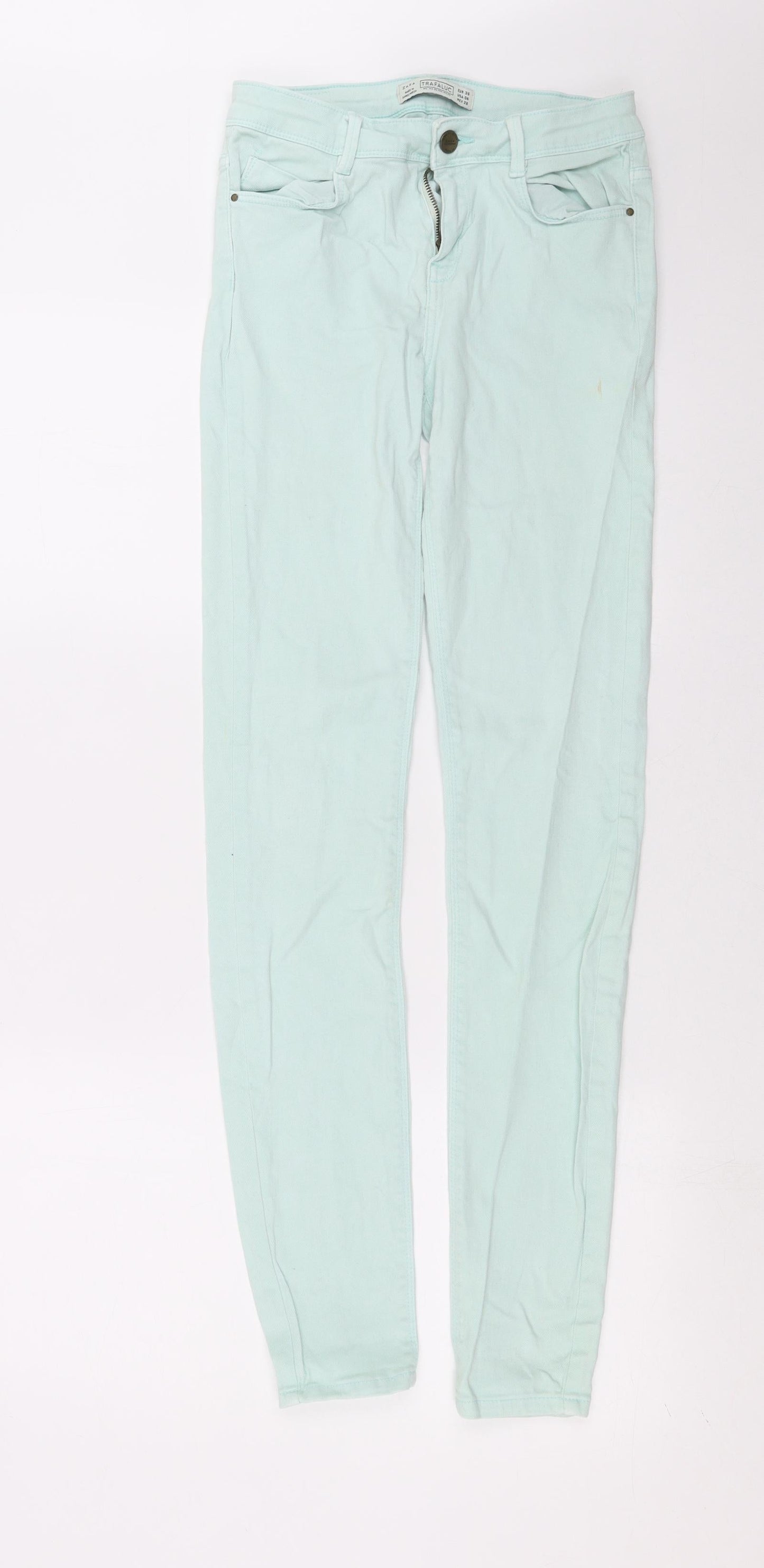 Zara Womens Green  Denim Skinny Jeans Size 8 L31 in