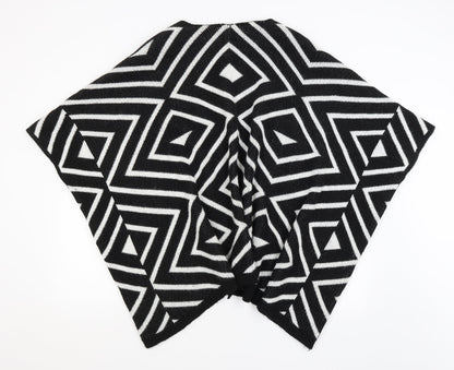 Sleek Chic Womens Black Geometric  Shrug Jumper One Size