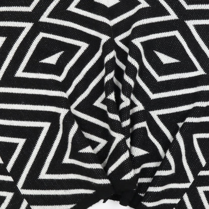 Sleek Chic Womens Black Geometric  Shrug Jumper One Size
