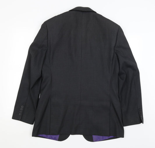 Mens UK Size L Milan Collection Regular Black Suit Jacket