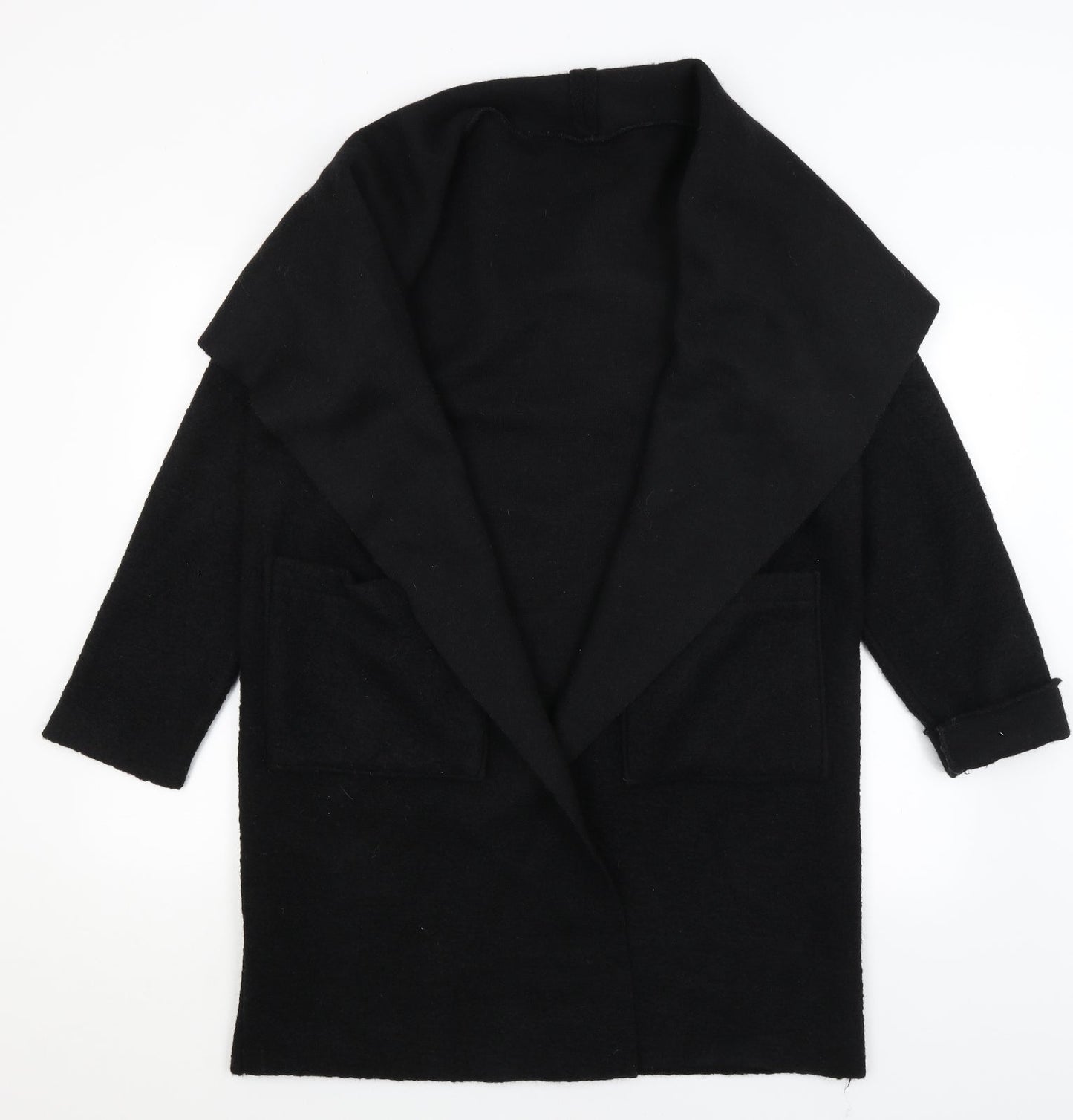 Womens UK Size M Preworn Black Overcoat