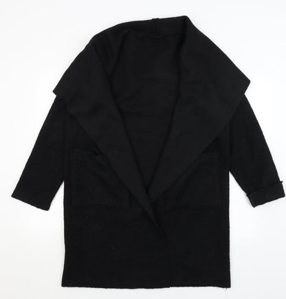 Womens UK Size M Preworn Black Overcoat