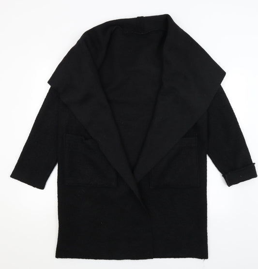 Womens UK Size M Preworn Black Overcoat