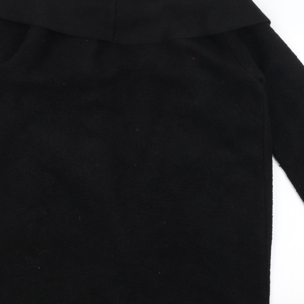 Womens UK Size M Preworn Black Overcoat