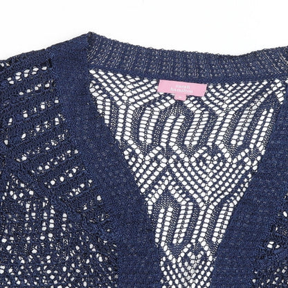 Womens UK Size M Sarah Hamilton Blue Cardigan Jumper