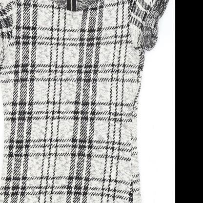 Select Womens White Plaid  Pencil Dress  Size 6
