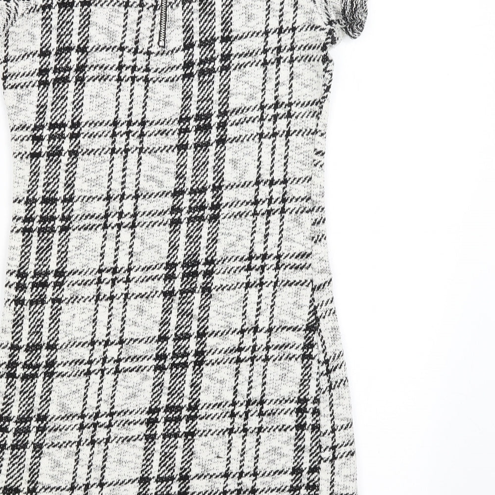 Select Womens White Plaid  Pencil Dress  Size 6