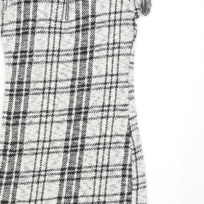 Select Womens White Plaid  Pencil Dress  Size 6