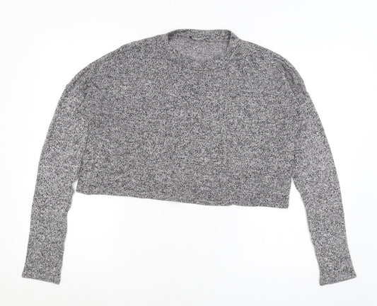 Womens UK Size 14 Atmosphere Grey Cropped T-Shirt