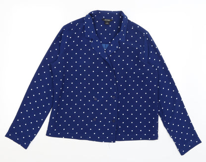 Monki Womens Blue Polka Dot  Jacket Blazer Size S