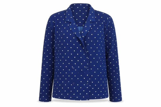 Monki Womens Blue Polka Dot  Jacket Blazer Size S
