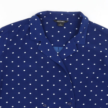 Monki Womens Blue Polka Dot  Jacket Blazer Size S