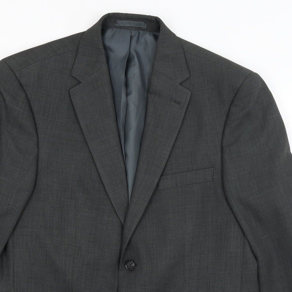 Mens UK Size L Greenwoods Regular Grey Suit Jacket
