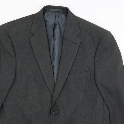 Mens UK Size L Greenwoods Regular Grey Suit Jacket