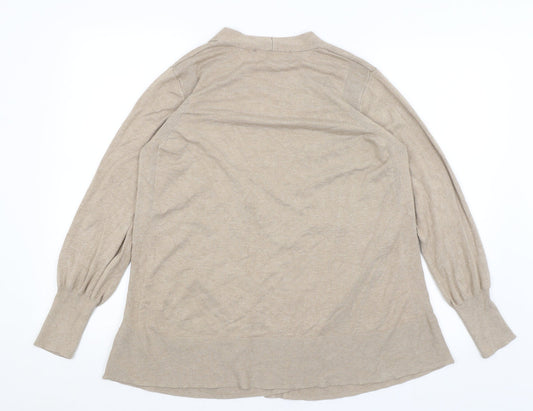 Womens UK Size M M&S Brown Cardigan Jumper