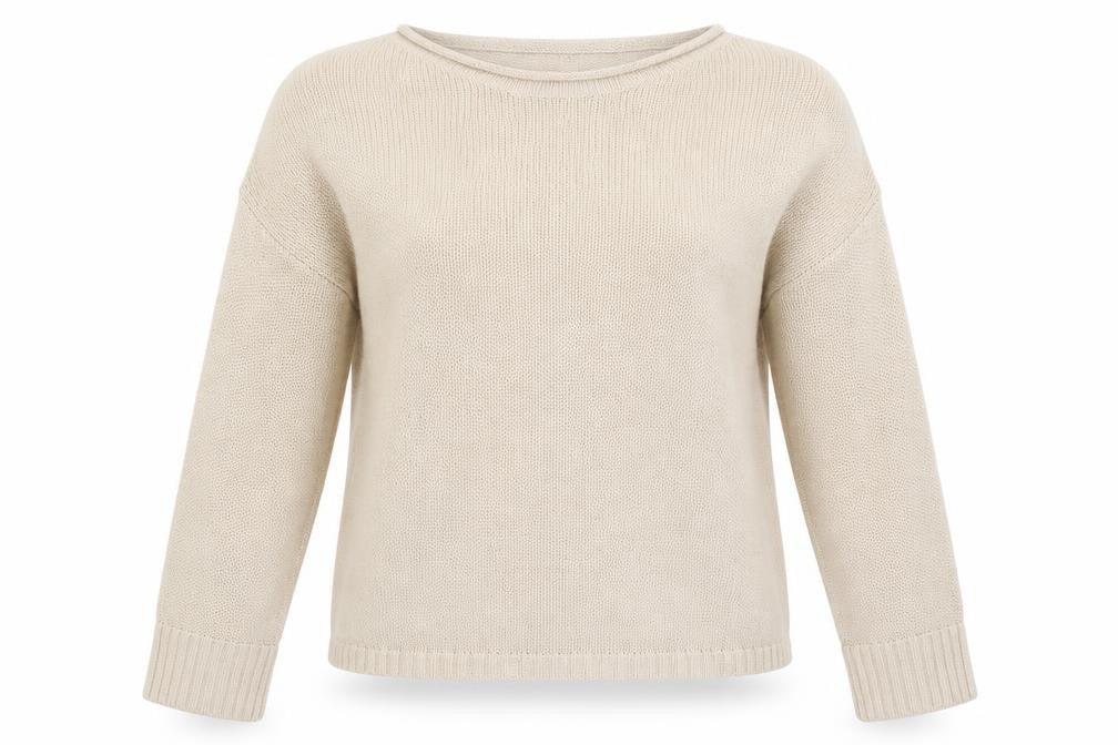 Womens UK Size M Basic Beige Pullover Jumper