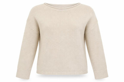 Womens UK Size M Basic Beige Pullover Jumper