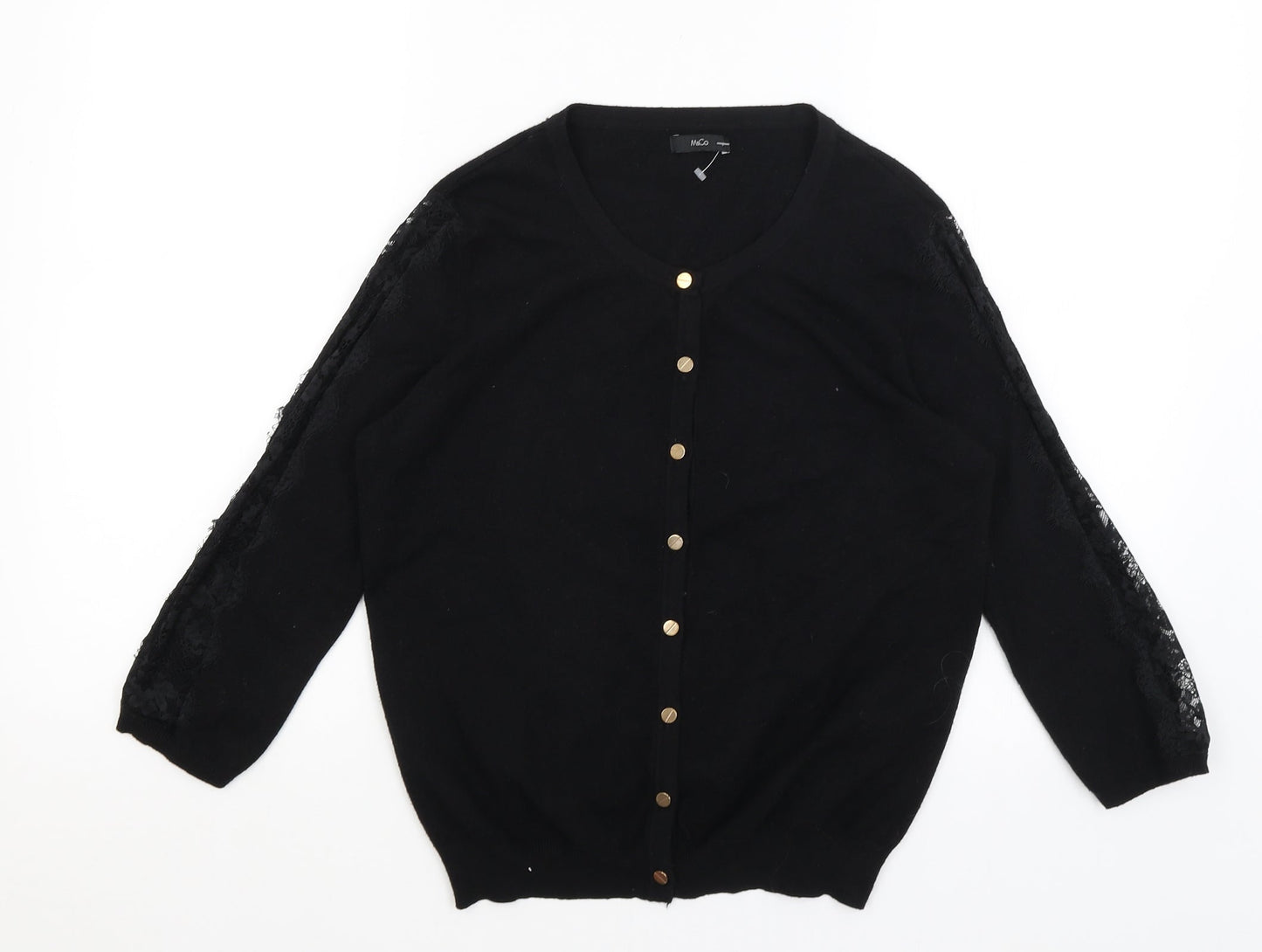 Womens UK Size 14 M&Co Black Cardigan Jumper