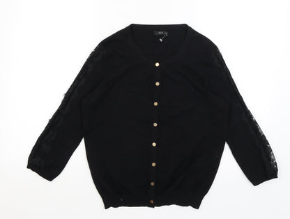 Womens UK Size 14 M&Co Black Cardigan Jumper