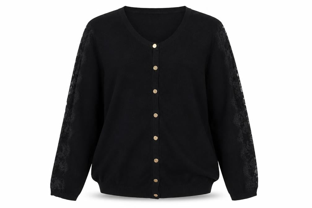 Womens UK Size 14 M&Co Black Cardigan Jumper