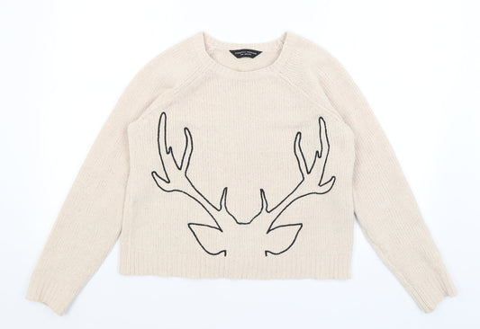 Womens UK Size 10 Dorothy Perkins Beige Pullover Jumper