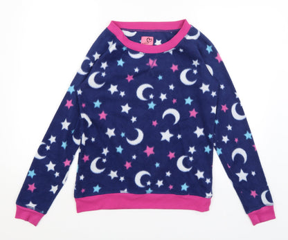 Adore Womens Blue Solid  Top Pyjama Top Size 8  - Stars & Moons