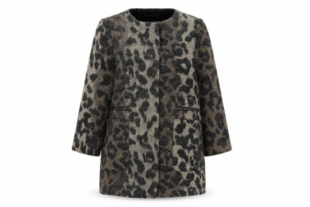 Matalan Girls Brown Animal Print  Overcoat Coat Size 8 Years