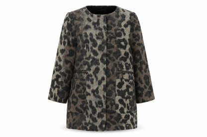 Matalan Girls Brown Animal Print  Overcoat Coat Size 8 Years