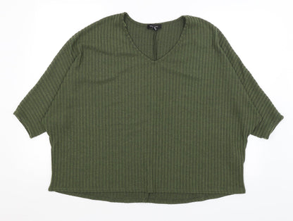 Womens UK Size M New Look Green Pullover Jumper