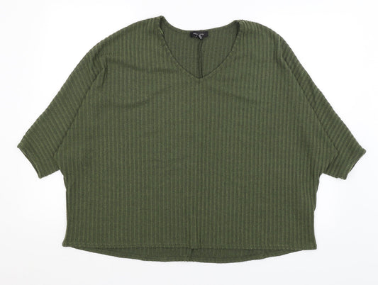 Womens UK Size M New Look Green Pullover Jumper