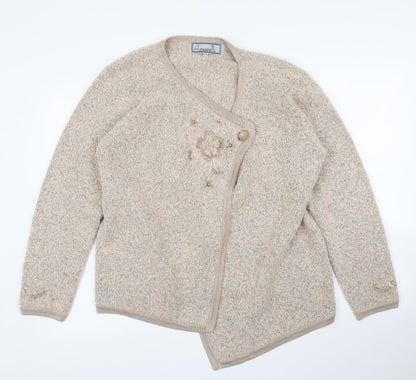 Womens UK Size XL Amoretti Beige Cardigan Jumper