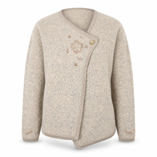 Womens UK Size XL Amoretti Beige Cardigan Jumper