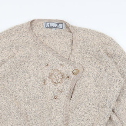 Womens UK Size XL Amoretti Beige Cardigan Jumper