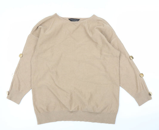 Womens UK Size 14 Dorothy Perkins Beige Pullover Jumper