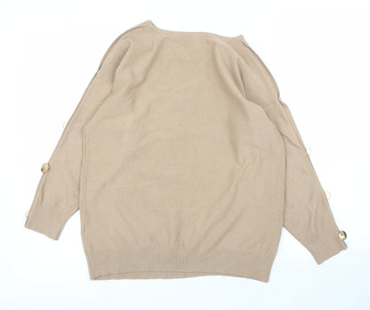 Womens UK Size 14 Dorothy Perkins Beige Pullover Jumper