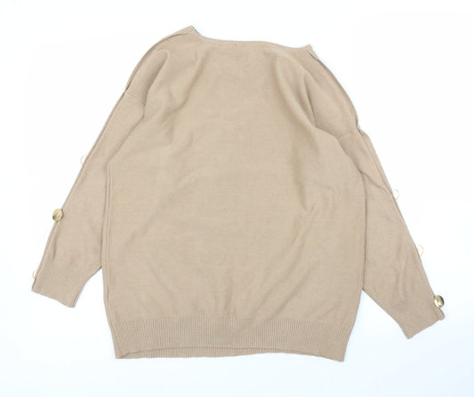 Womens UK Size 14 Dorothy Perkins Beige Pullover Jumper