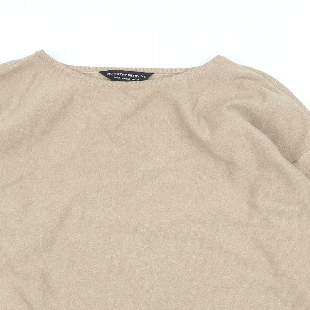 Womens UK Size 14 Dorothy Perkins Beige Pullover Jumper