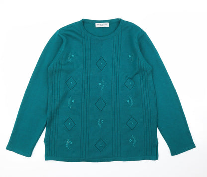 Beau Monde Womens Green   Pullover Jumper Size M