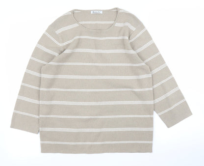 Womens UK Size 16 Berkertex Beige Pullover Jumper