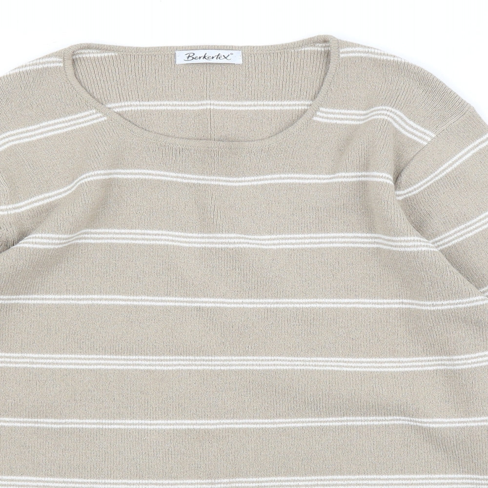 Womens UK Size 16 Berkertex Beige Pullover Jumper