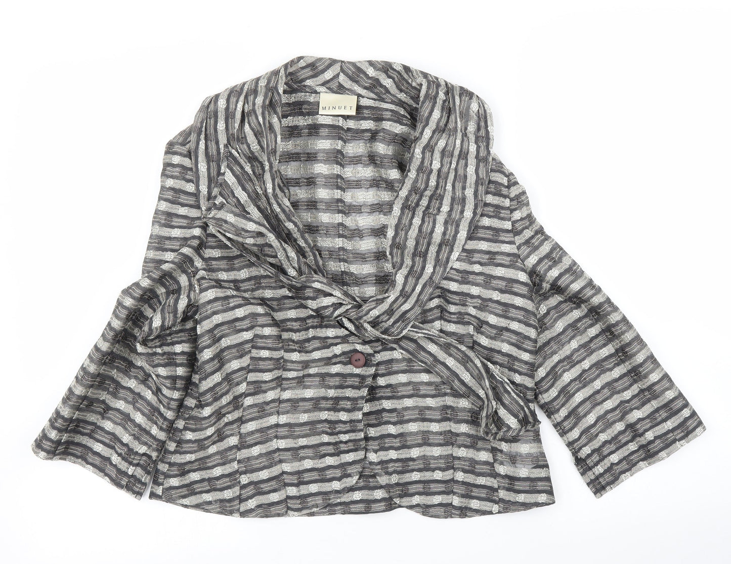 Womens UK Size 12 Minuet Silver Cardigan Jumper